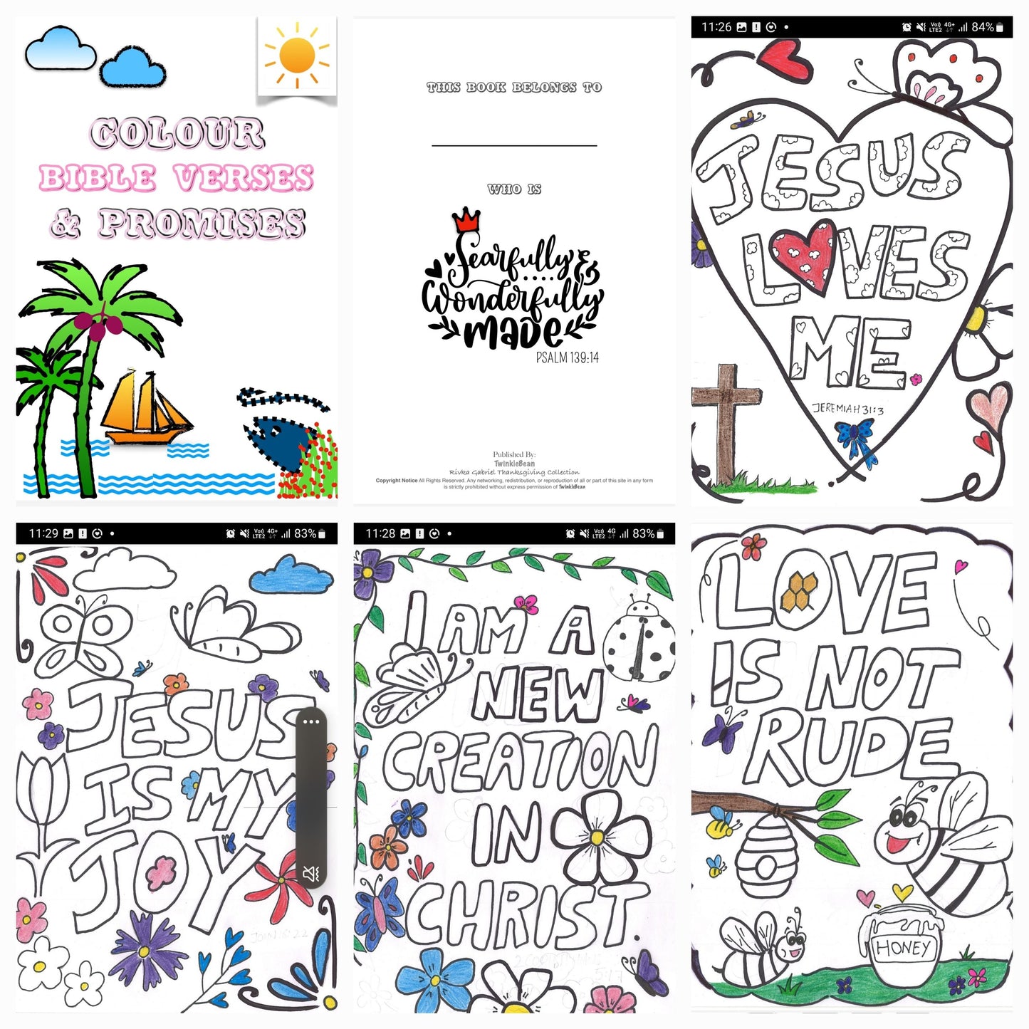 #9 Colour Bible Verses and Promises- 37 page colouring book for children
