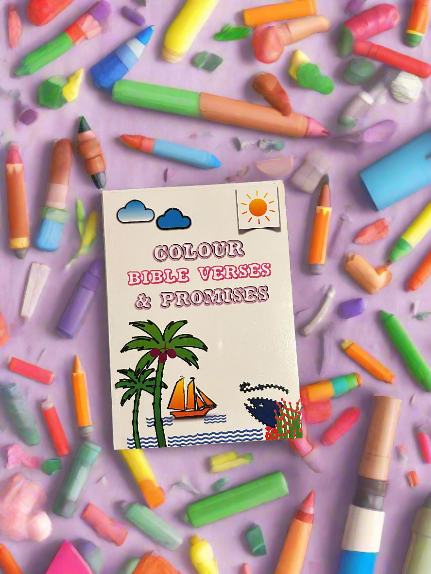 #9 Colour Bible Verses and Promises- 37 page colouring book for children