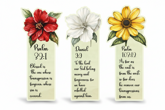 Die cut Bookmarks with verses on Patience and Forgiveness of transgression