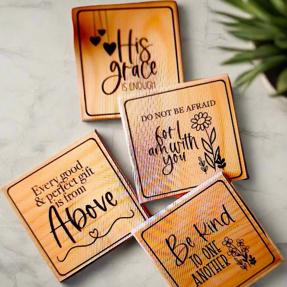 Wooden Coasters 4" (Set of 4)