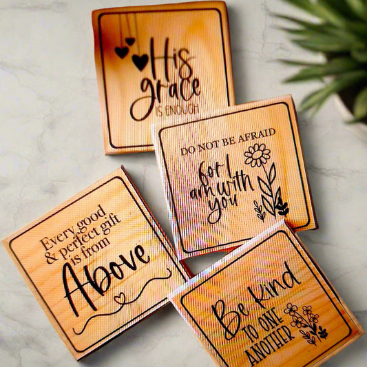 Wooden Coasters 4" (Set of 4)