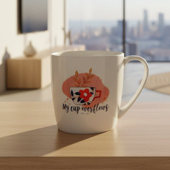 Bone China Coral shaped Elegant Christmas Mugs.