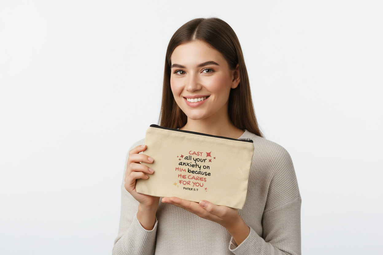 Cotton Canvas Pouches, choose from 07 bible verses