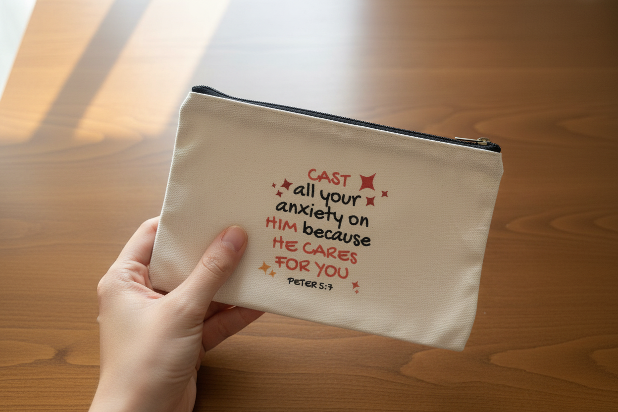 Cotton Canvas Pouches, choose from 07 bible verses