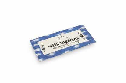 Product packaging with a label on a textured surface