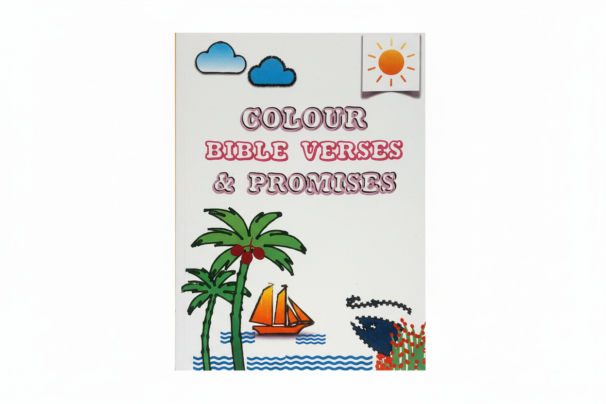 #9 Colour Bible Verses and Promises- 37 page colouring book for children