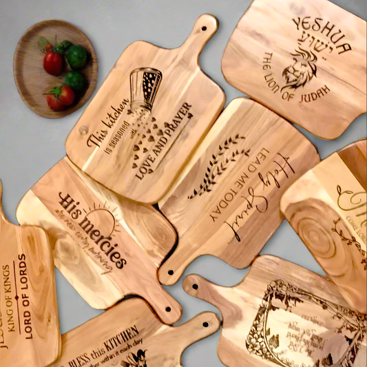 Natural wood Chopping Board featuring Bible verses