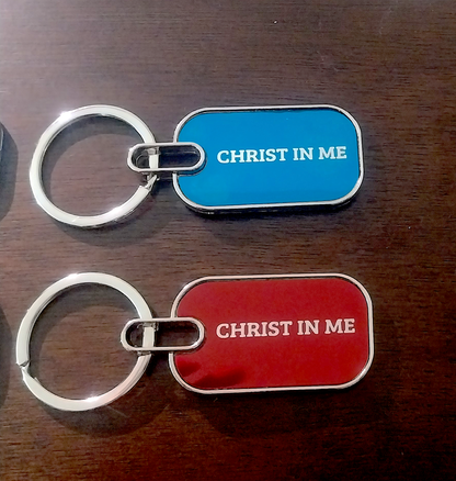 Blue and Red Keychains with metallic lustre (Reflects light)