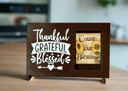 Count your Blessings Photo Frame- Thankful Grateful Blessed