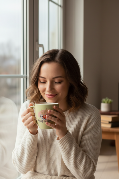 My Cup Overflows Ps 23:5 Coral shaped Elegant Mugs.