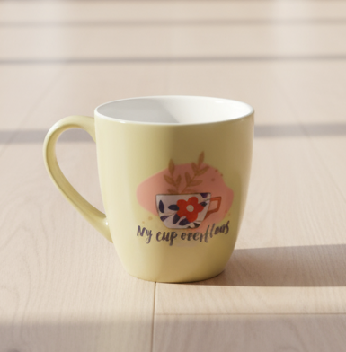 My Cup Overflows Ps 23:5 Coral shaped Elegant Mugs.