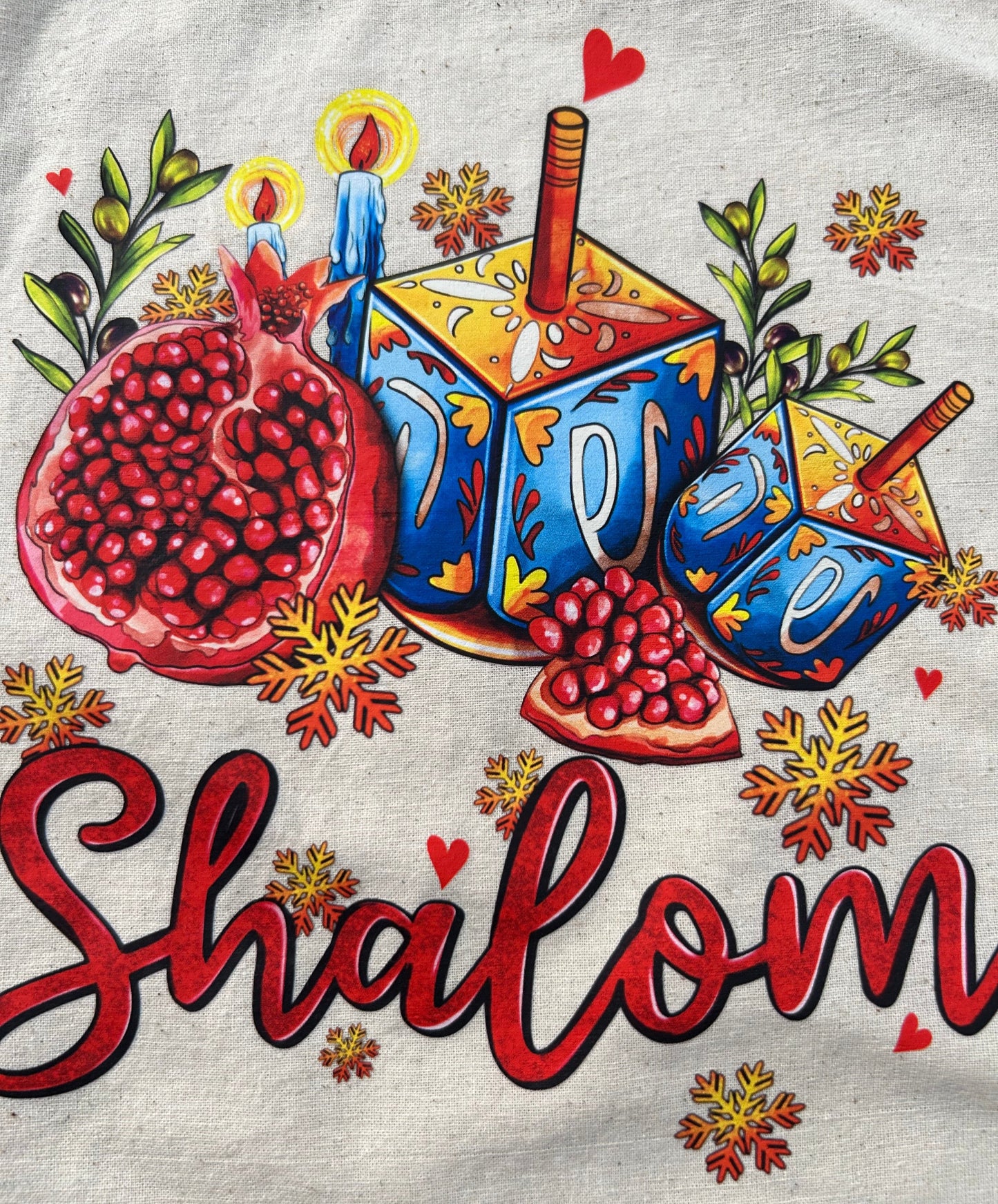 Functional Carry Bags with Rubber Print featuring "Shalom" and "Amazing Grace"
