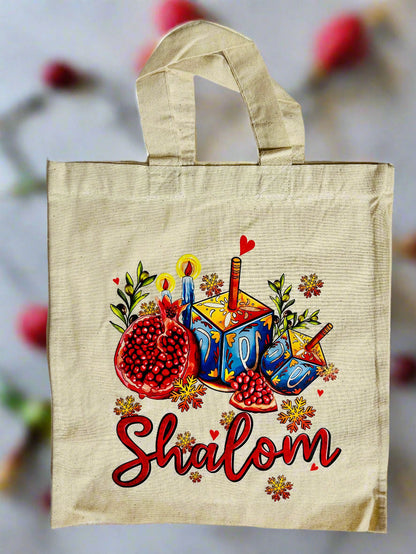 Functional Carry Bags with Rubber Print featuring "Shalom" and "Amazing Grace"