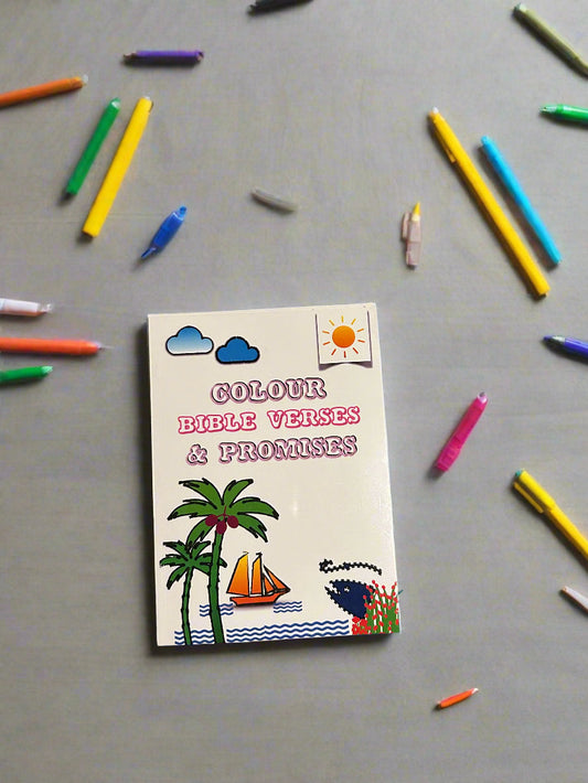 #9 Colour Bible Verses and Promises- 37 page colouring book for children