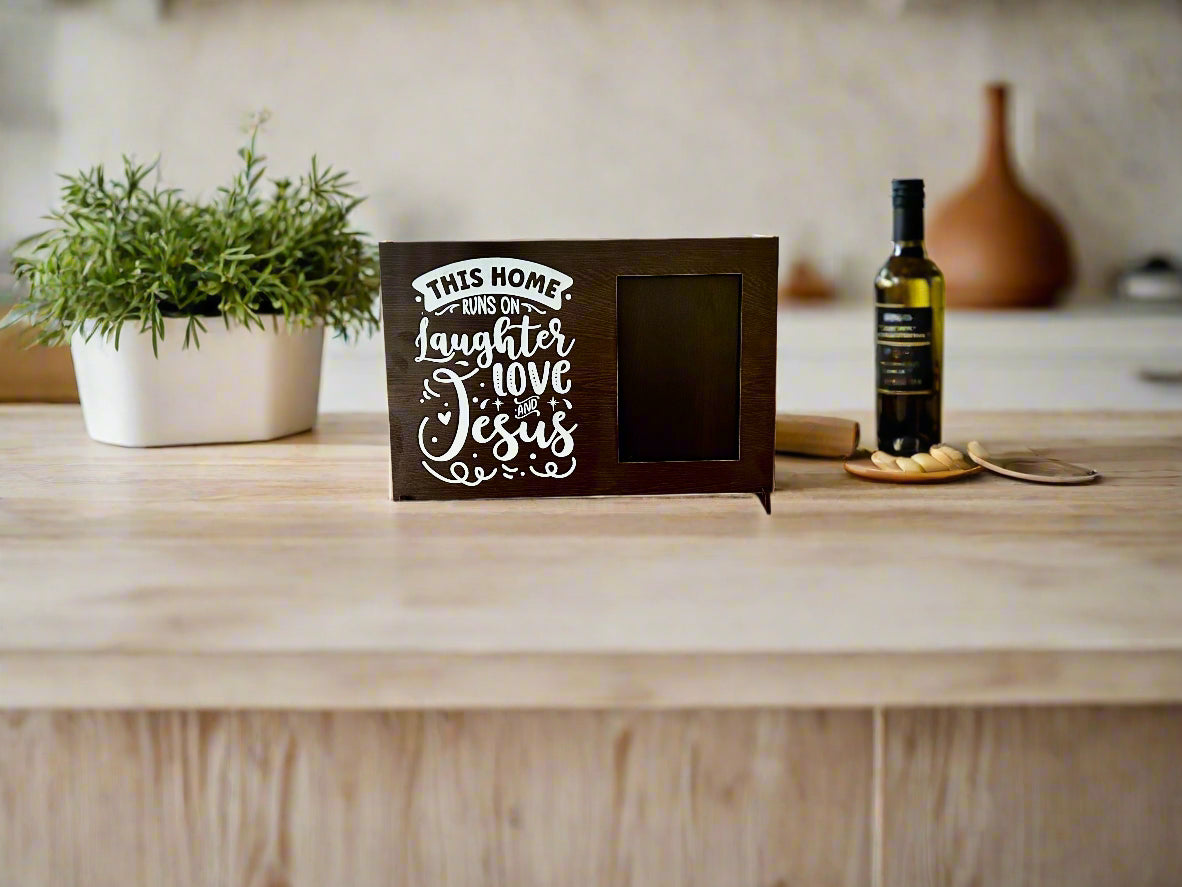 Family togetherness Photo Frame- This home runs on love, laughter and Jesus