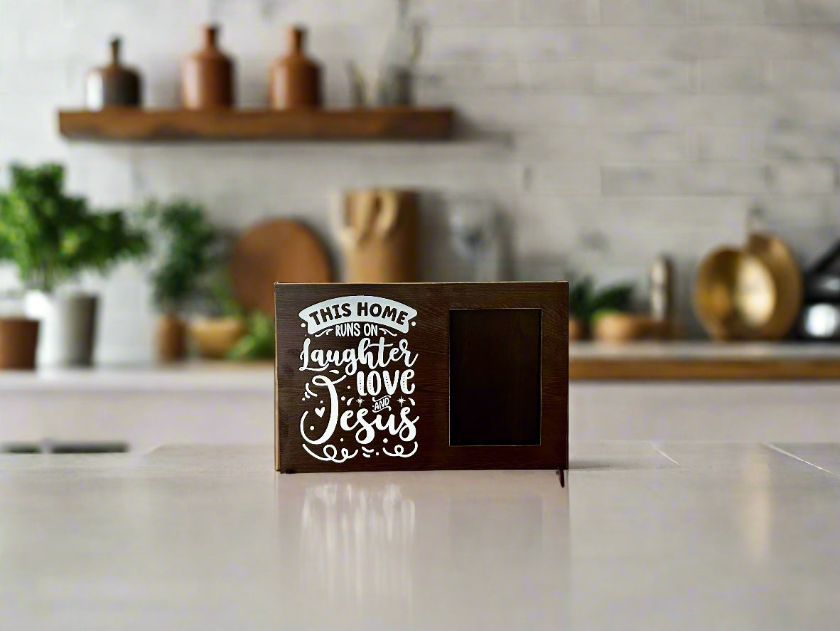 Family togetherness Photo Frame- This home runs on love, laughter and Jesus