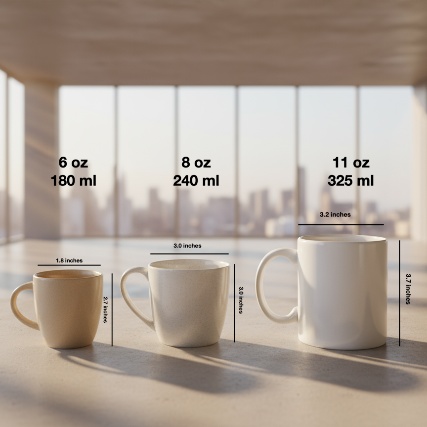 Bone China Coral shaped Elegant Christmas Mugs.