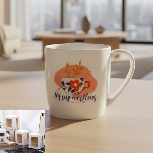 My Cup Overflows Ps 23:5 Coral shaped Elegant Mugs.