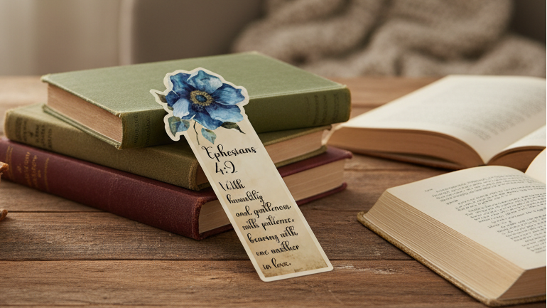 Die cut Bookmarks with verses on Patience and Forgiveness of transgression