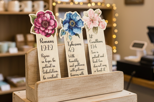 Die cut Bookmarks with verses on Patience and Forgiveness of transgression