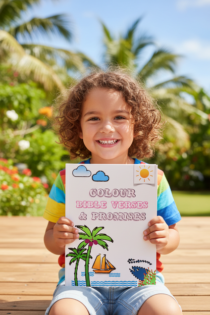 #9 Colour Bible Verses and Promises- 37 page colouring book for children