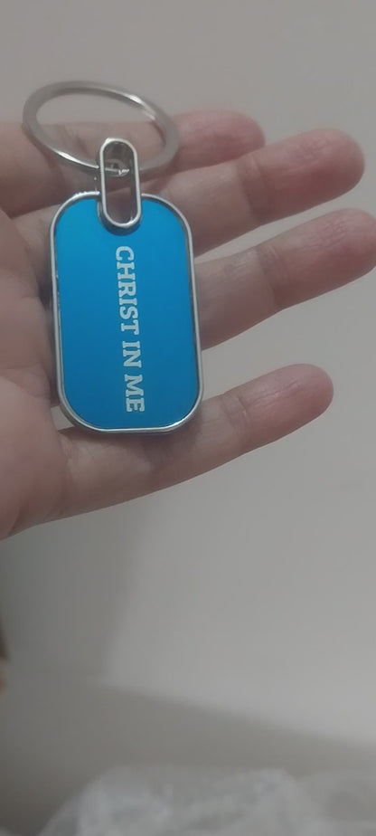 Blue and Red Keychains with metallic lustre (Reflects light)